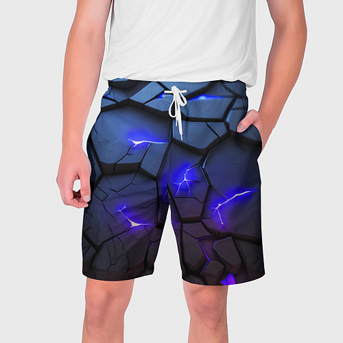 Мужские шорты Светящаяся синяя лава / 3D-принт – фото 1