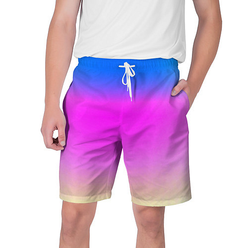 Мужские шорты Неоновые краски космоса / 3D-принт – фото 1
