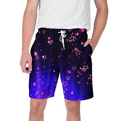 Шорты на шнурке мужские Звездочки в неоновой подсветке, цвет: 3D-принт