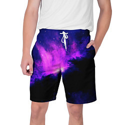Шорты на шнурке мужские Неоновый туманный космос, цвет: 3D-принт