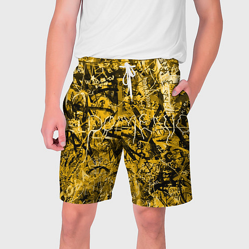 Мужские шорты Желтый хаос / 3D-принт – фото 1