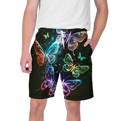 Мужские шорты Неоновые дикие бабочки / 3D-принт – фото 1