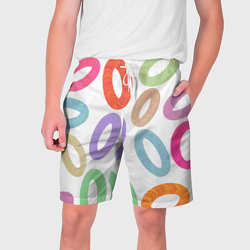 Мужские шорты Паттерн разноцветные овалы / 3D-принт – фото 1