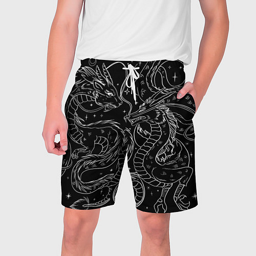 Мужские шорты Дракон - унесенные призраками: тату на черном / 3D-принт – фото 1