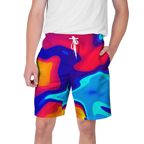 Мужские шорты Смесь красок ультрафиолет / 3D-принт – фото 1