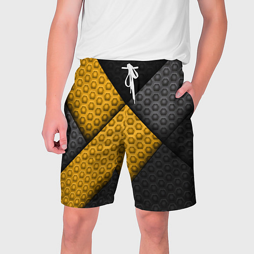 Мужские шорты Желтая текстурная линия / 3D-принт – фото 1