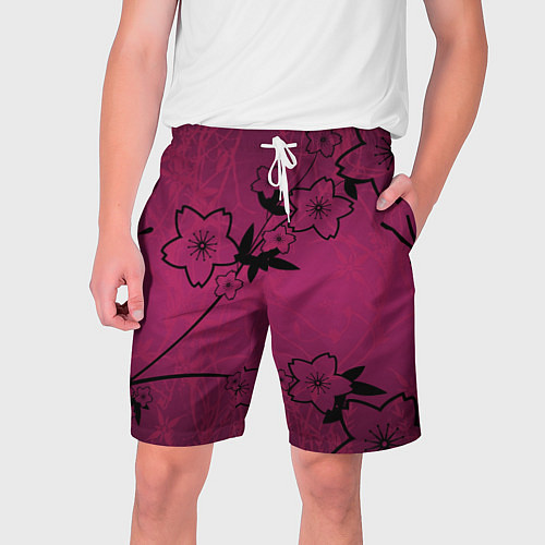 Мужские шорты Pink Flower / 3D-принт – фото 1
