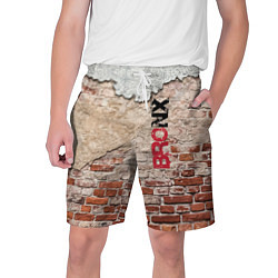 Шорты на шнурке мужские Старая кирпичная стена - Бронкс, цвет: 3D-принт