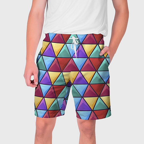 Мужские шорты Геометрический красочный паттерн / 3D-принт – фото 1