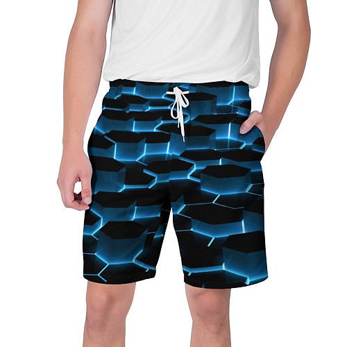 Мужские шорты Неоновая сетка из плит / 3D-принт – фото 1