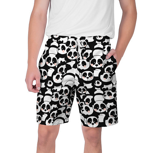 Мужские шорты Чёрно-белые панды / 3D-принт – фото 1