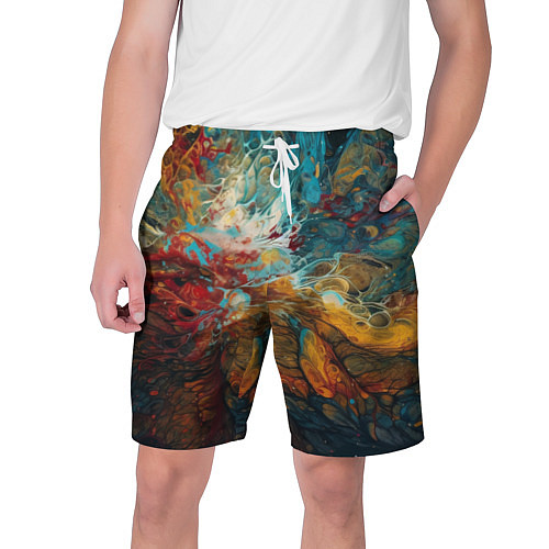 Мужские шорты Яркий флюид арт / 3D-принт – фото 1