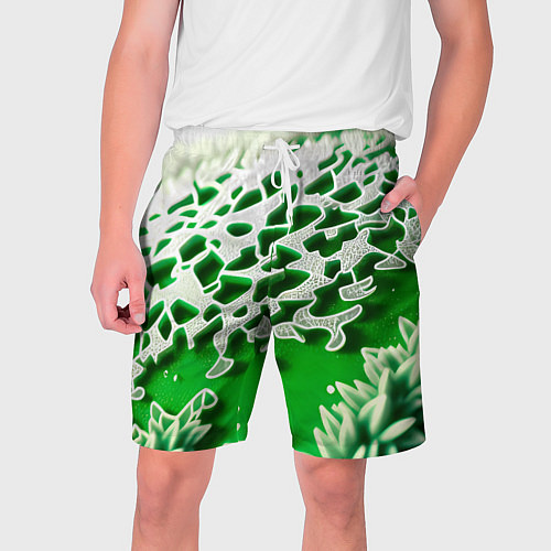 Мужские шорты Узор зелени-арт / 3D-принт – фото 1