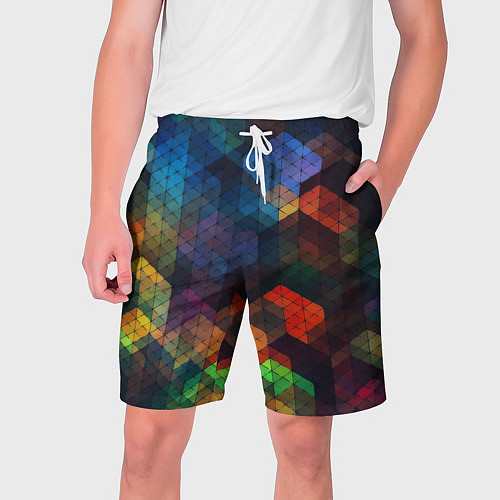Мужские шорты Стеклянная мозаика цветная / 3D-принт – фото 1