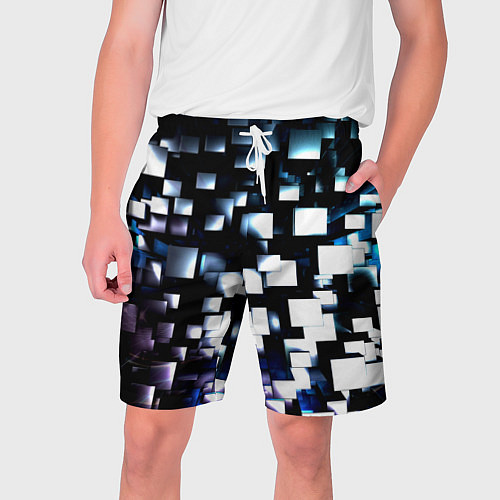 Мужские шорты Неоновые кубы абстракция / 3D-принт – фото 1