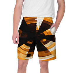 Шорты на шнурке мужские Абстрактный золотистый паттерн, цвет: 3D-принт