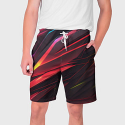 Шорты на шнурке мужские Красно-черная текстура, цвет: 3D-принт