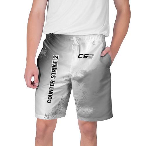 Мужские шорты Counter Strike 2 glitch на светлом фоне: надпись, / 3D-принт – фото 1