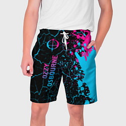 Шорты на шнурке мужские Ozzy Osbourne - neon gradient: по-вертикали, цвет: 3D-принт