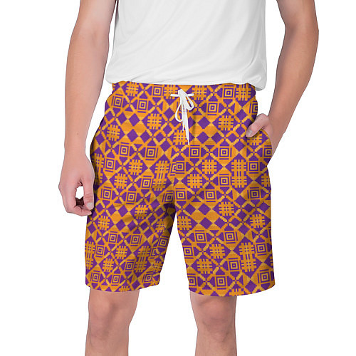 Мужские шорты Оранжевый векторный узор / 3D-принт – фото 1