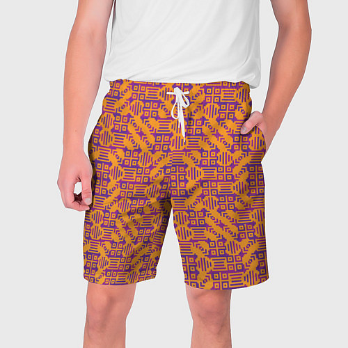 Мужские шорты Фиолетовый векторный узор / 3D-принт – фото 1