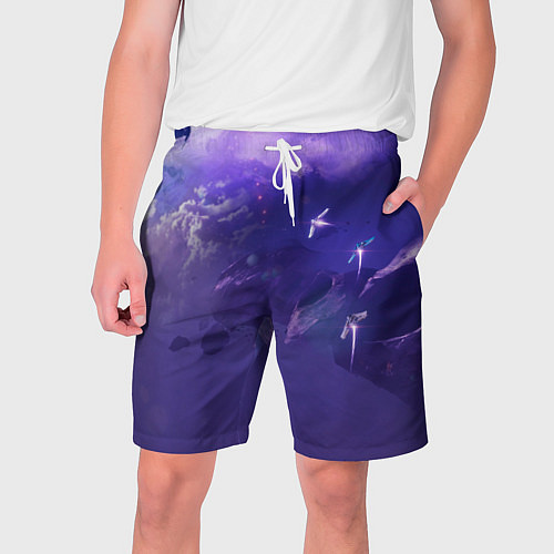Мужские шорты Фиолетовый необъятный космос / 3D-принт – фото 1