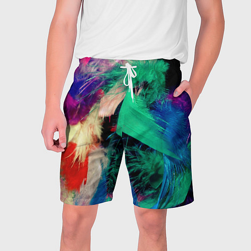 Мужские шорты Неоновые перья павлина / 3D-принт – фото 1