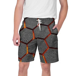 Шорты на шнурке мужские Металлические плиты и лава, цвет: 3D-принт