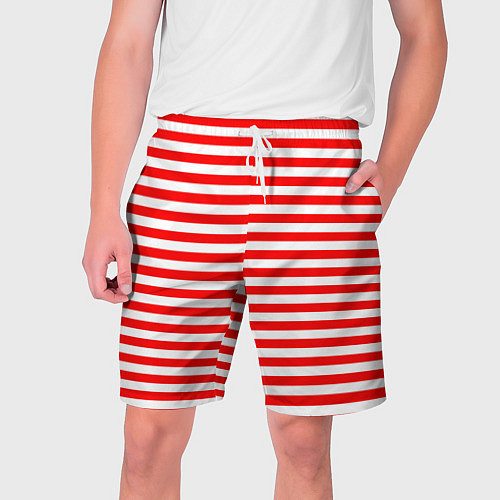 Мужские шорты Ярко красные полосы / 3D-принт – фото 1