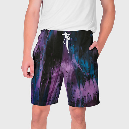 Мужские шорты Фиолетовые абстрактные тени / 3D-принт – фото 1