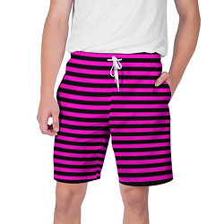 Мужские шорты Черно-розовые Эмо полосы