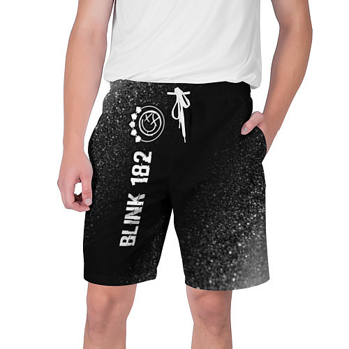 Мужские шорты Blink 182 glitch на темном фоне: по-вертикали / 3D-принт – фото 1