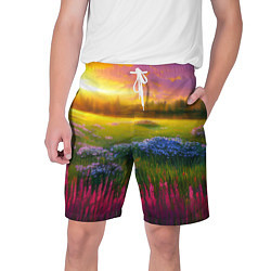Шорты на шнурке мужские Летний закат, цвет: 3D-принт