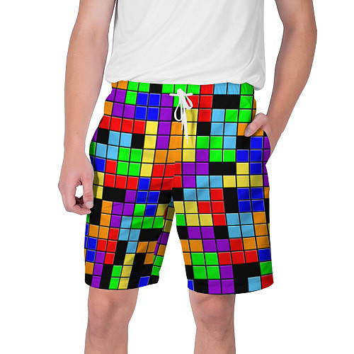 Мужские шорты Тетрис цветные блоки / 3D-принт – фото 1