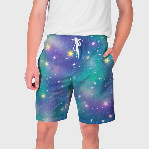 Мужские шорты Космическое сияние волшебное / 3D-принт – фото 1