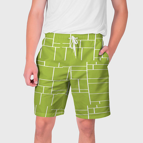 Мужские шорты Цвет зеленый салатовый тренд / 3D-принт – фото 1