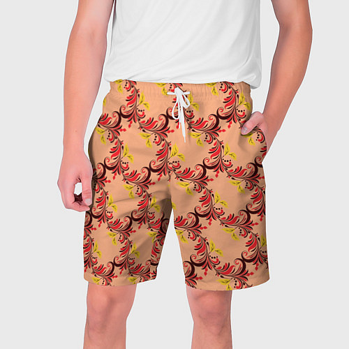 Мужские шорты Абстрактный винтажный растительный орнамент / 3D-принт – фото 1
