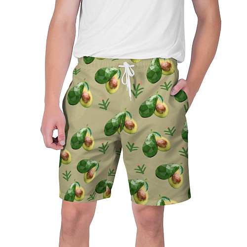 Мужские шорты Авокадо и веточка / 3D-принт – фото 1