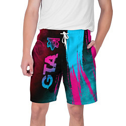 Мужские шорты GTA - neon gradient: по-вертикали