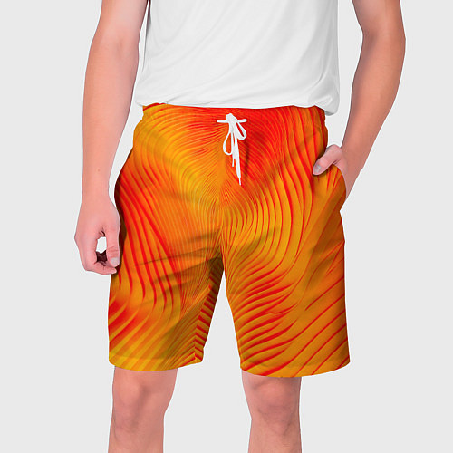 Мужские шорты Фантазия в красном и желтом / 3D-принт – фото 1