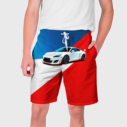 Шорты на шнурке мужские Нарисованный автомобиль, цвет: 3D-принт