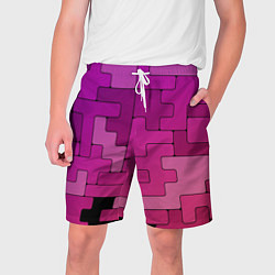 Шорты на шнурке мужские Фиолетовые текстуры, цвет: 3D-принт