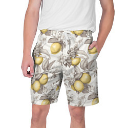 Шорты на шнурке мужские Лимоны - винтаж графика: паттерн, цвет: 3D-принт