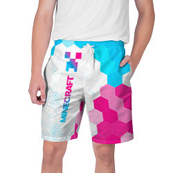 Мужские шорты Minecraft neon gradient style: по-вертикали