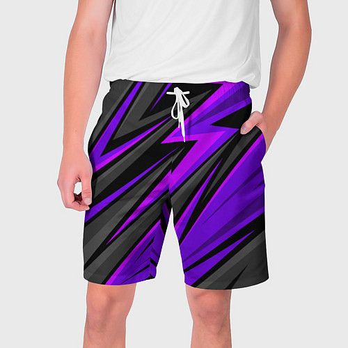 Мужские шорты Спорт униформа - пурпурный / 3D-принт – фото 1