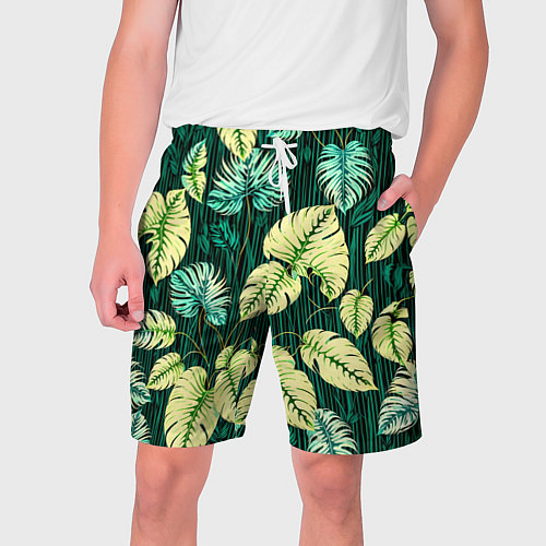 Мужские шорты Листья узор тропический / 3D-принт – фото 1