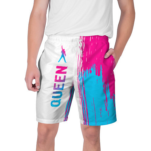 Мужские шорты Queen neon gradient style: по-вертикали / 3D-принт – фото 1