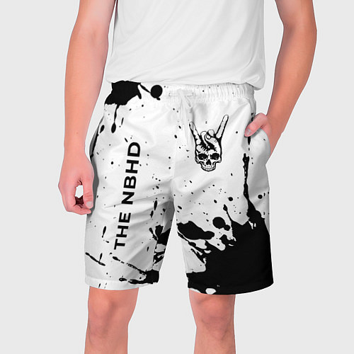 Мужские шорты The Neighbourhood и рок символ на светлом фоне / 3D-принт – фото 1