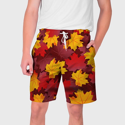 Мужские шорты Кленовые листья паттерном / 3D-принт – фото 1
