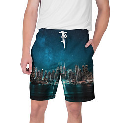 Шорты на шнурке мужские Большой город в звездах, цвет: 3D-принт